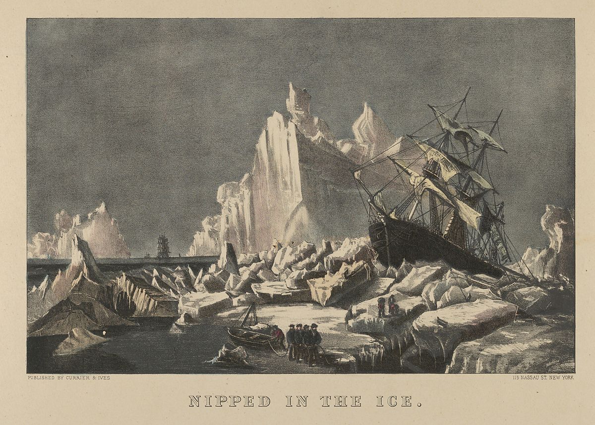 Coincé dans la glace.